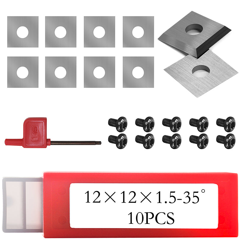 yeptooling replaceable tungsten carbide insert blades 12x12x1.5mm-35° 4-edges for flush trim router bit