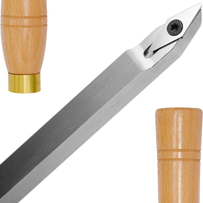 Woodturning Carbide Detailer Lathe Tool with Diamond Shape Carbide Insert VEMN 160208 Blade 500 mm