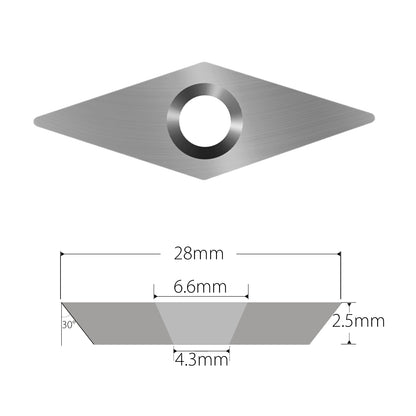 10 X 28 X 2.5 mm diamond carbide insert blade