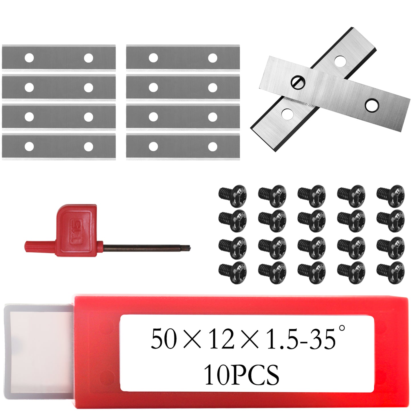 yeptooling replaceable tungsten carbide insert blade 50x12x1.5mm-35° Z=2 10 pieces for double bearing flush trim router bit