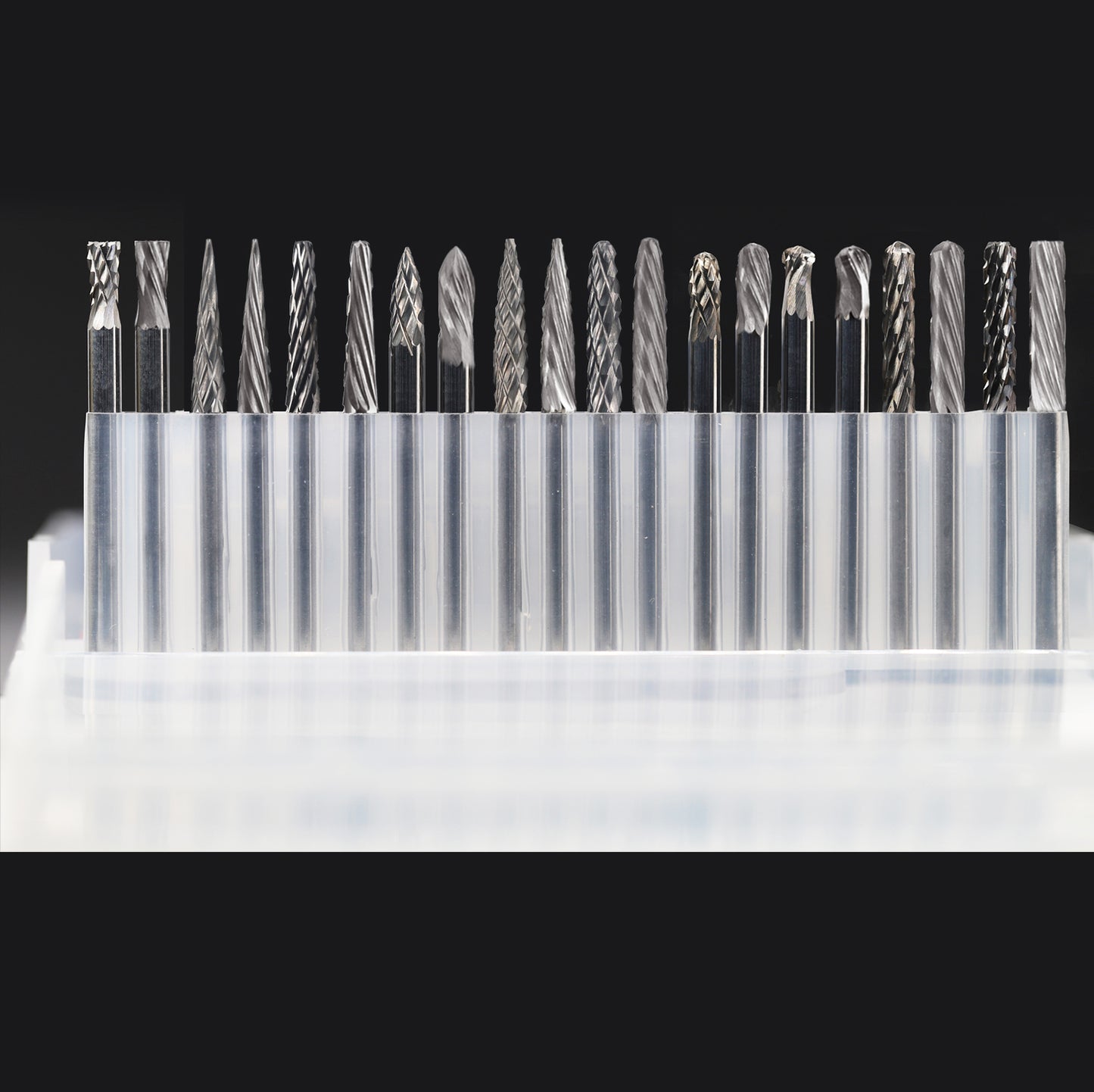 Tungsten Carbide Burrs Set Micro Precision Double Single Cut Mingle Carving Tools Kit 3mm 1/8" Inch Shank 20Pcs