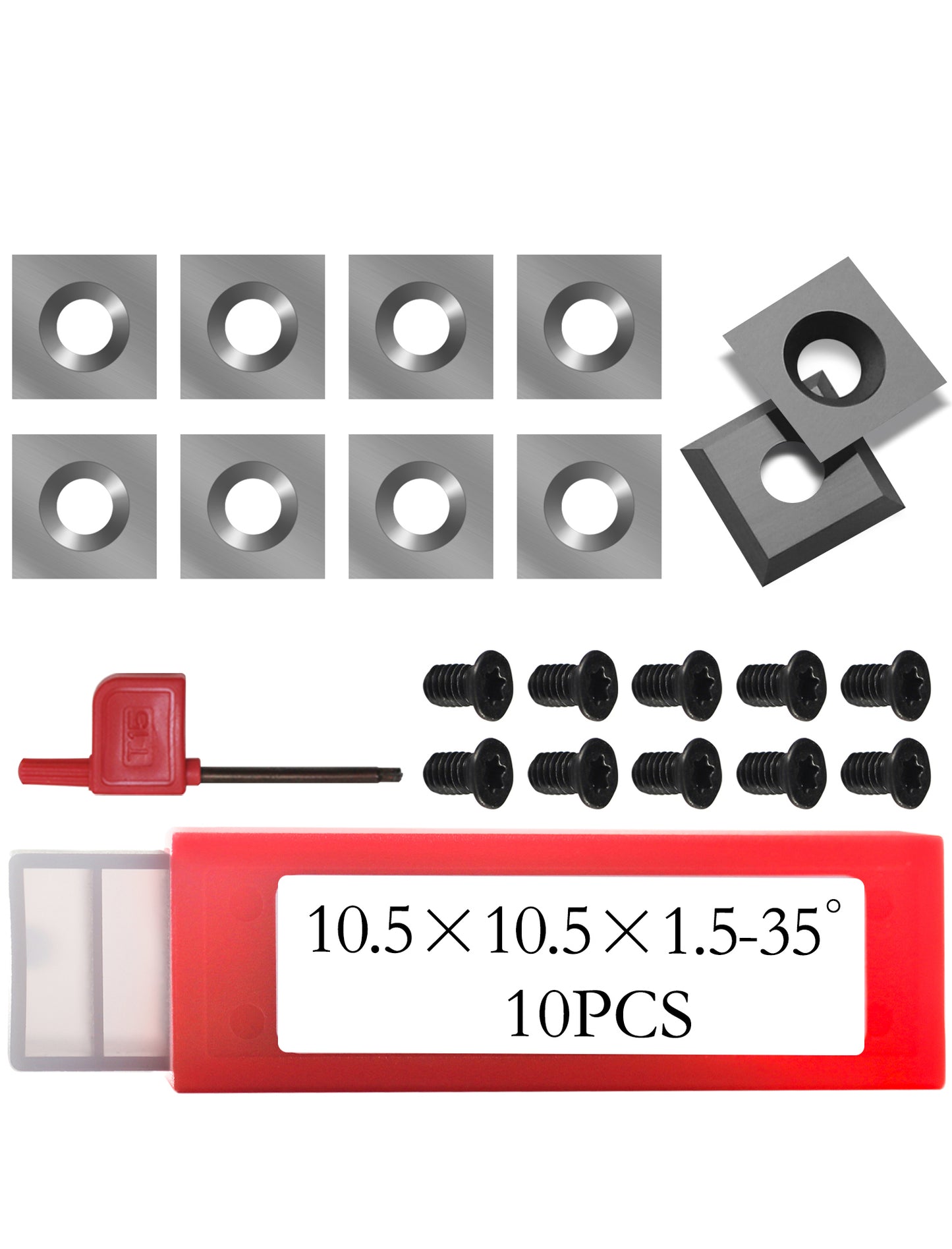 10.5 mm square carbide insert cutter 10.5 x 10.5 x 1.5 mm