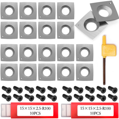 15x15x2.5mm-R100 Carbide Insert Cutter for Powermatic/ Jet 1791212 for Shelix Heads