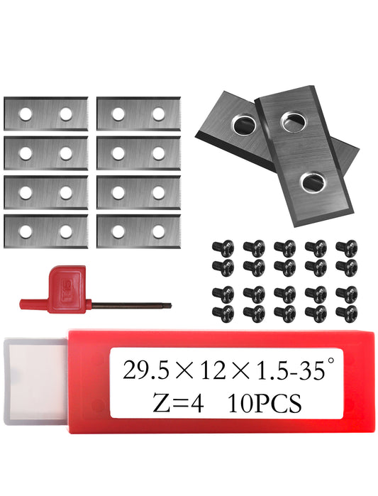 Carbide Inserts 29.5x12x1.5mm-35° Z=4 Reversible Knives for Woodworking Flush Trimming Router Bit