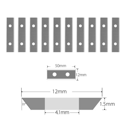 Tunsten Carbide Inserts  50x12x1.5mm-35° 2-Edge  Reversible Cutter for Paint Hand Holder Scraper or  Trimming Machine