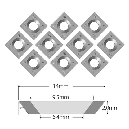 Carbide Insert Blades 14×14×2 mm-4R0.5 for Grizzly Woodworking Machine