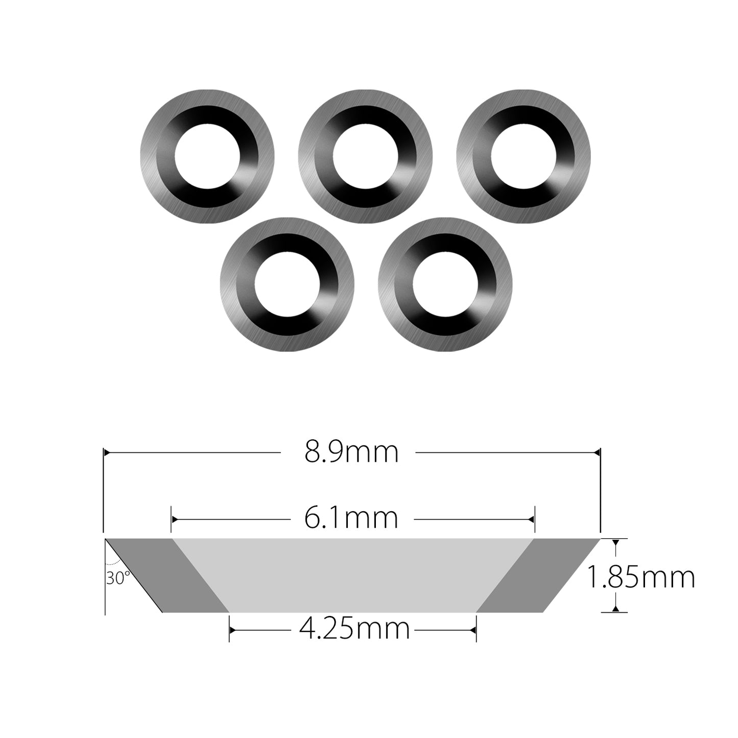 Woodturning Tungsten Carbide Inserts 18x3.0mm-30°  Round Shape Replacement  Blade Indexable Cutters for EWT Finisher Wood Turning Tools