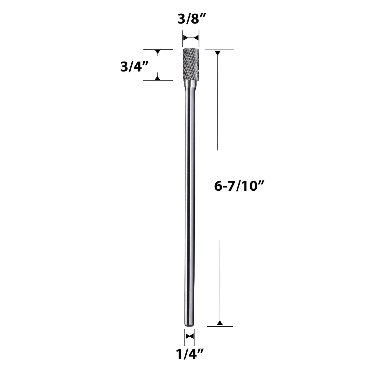 SA-3L6 Long Shank Tungsten Carbide Burr 1/4 inch ( 6.35 mm) Shank Diameter Rotary Burr File