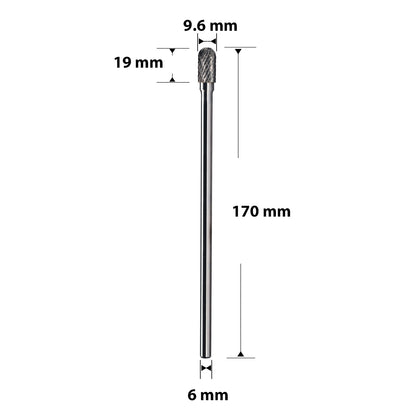 SC-3L6 Long Shank Tungsten Carbide Burr 1/4 inch ( 6.35 mm) Shank Diameter  Rotary Burr File