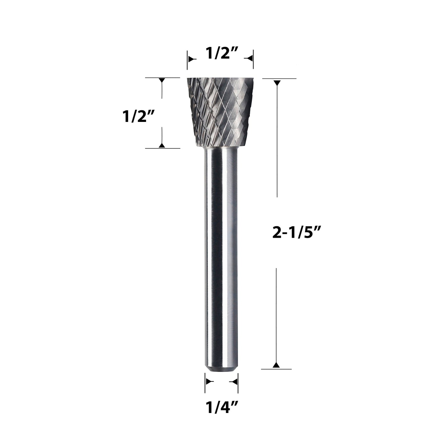 SN-4 Tungsten Carbide Burr Inverted Cone Shape  1/4 inch ( 6.35 mm) Shank Diameter Rotary Burr File