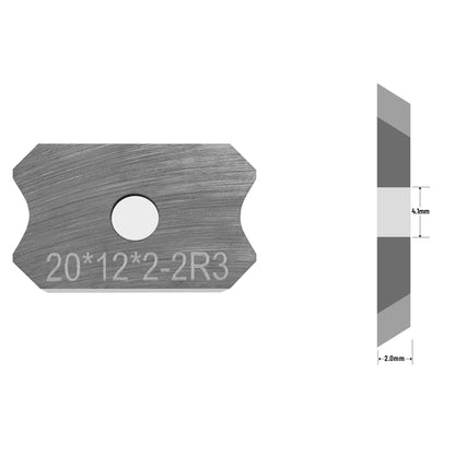 Indexable Carbide Inserts Knife 20x12x2mm-2R3 Woodworking Replacement Tungsten Cutter Scraper Blades Edge Corner Planer for Edge Banding Machine