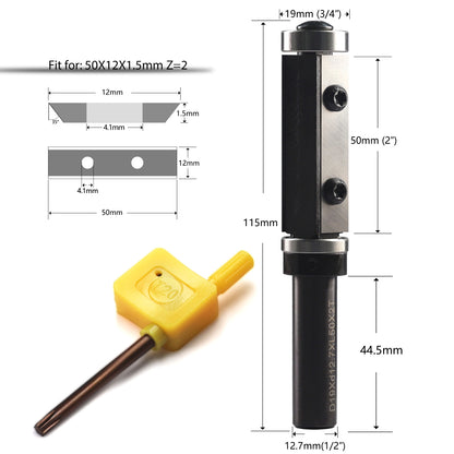 yeptooling double bearing flush trim router bit milling cutter for woodworking trimming, 1/2 inch shank diameter, 3/4 inch cutting diameter, 2 inch cutting length, 4-1/2 inch overall length 