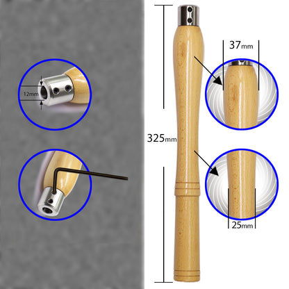 Beech Interchangeable Wooden Handle for Woodturning Tool
