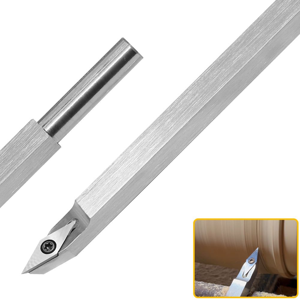 Woodturning Tool Detailer Carbide Tipped Lathe Chisel Bar With VEMN 160202 Diamond Carbide Insert Cutter for Wood DIY
