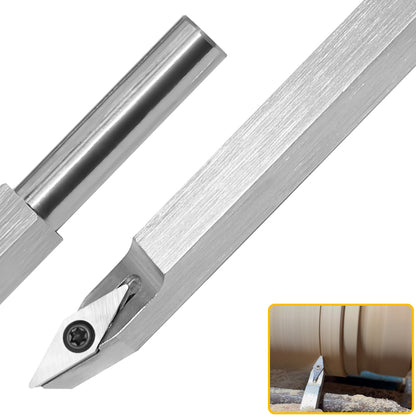 Woodturning Tool Detailer Carbide Tipped Lathe Chisel Tool Bar with  VEMN 160208 Diamond Tungsten Carbide Insert Cutter for Wood DIY