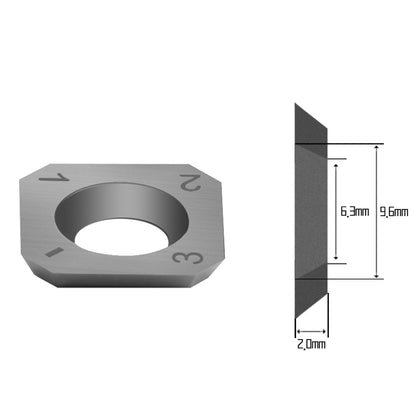 14×14×2 mm-30°-4-45° Square Tungsten Carbide Insert Knife for Woodworking