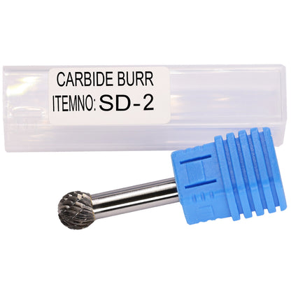 SD-2 Tungsten Carbide Burr 1/4 Inch ( 6.35 mm)Shank Ball Shape Rotary File