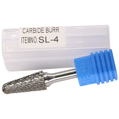 SL-4 Tungsten Carbide Burr Ball Nose Cone Shape 1/4 inch ( 6.35 mm) Shank Rotary Burr File