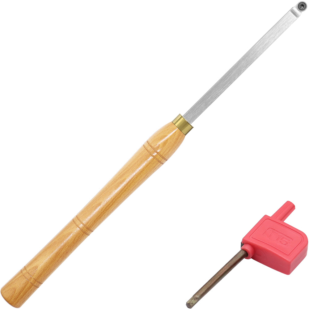 Woodturning  Finisher Ci5 8.9mm Round Carbide Insert Blade Carbide Tipped Turning Lathe Chisel Tool with Solid Wooden Handle 500mm